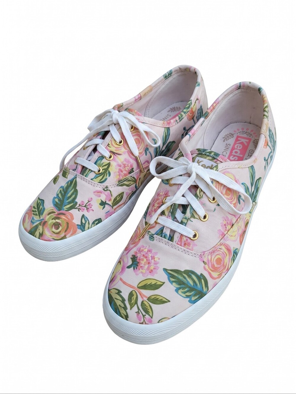 Rifle Paper Co. X Keds Pink Floral Canvas Sneakers
